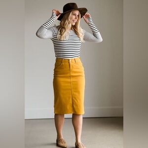 Inherit | Remi Mustard Yellow Women's Midi Skirt 5/6